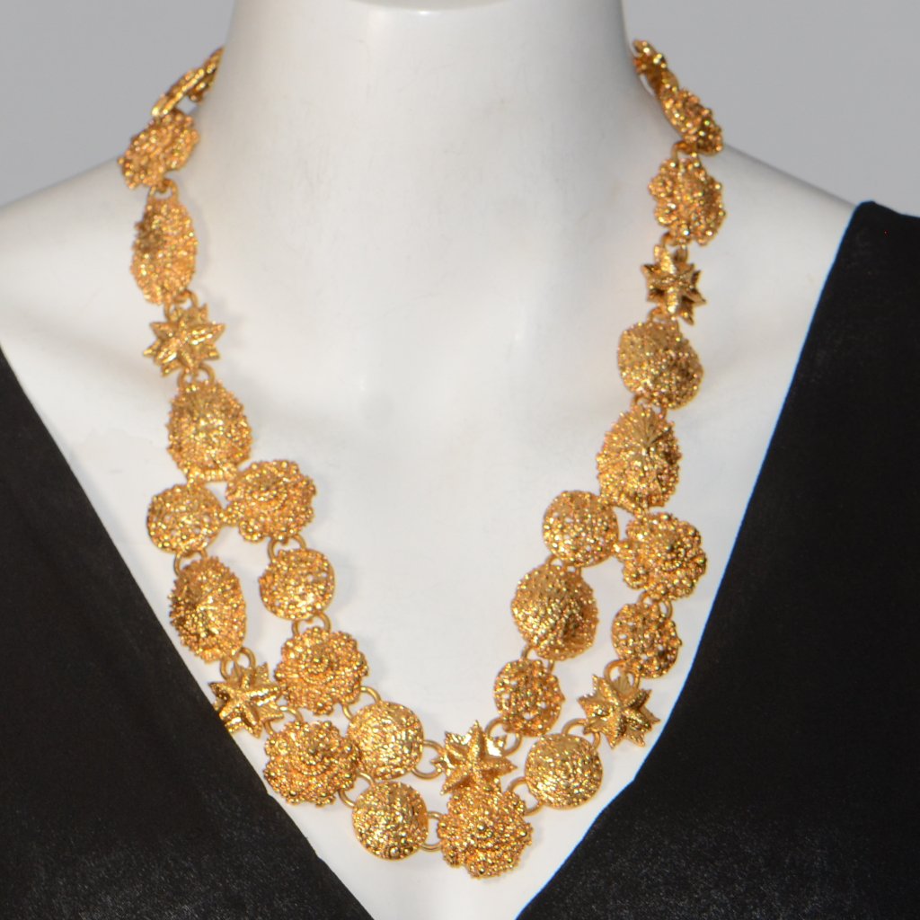 Oscar De La Renta Goldtone Double Strand Starfish Necklace 249$